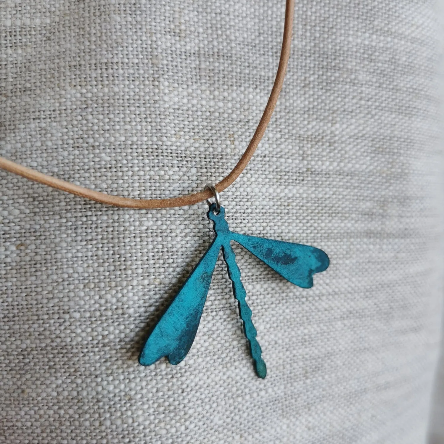 Blue Patina Copper Pendant