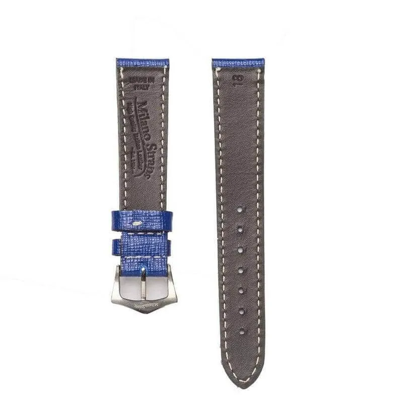 Blue Saffiano Leather Watch Strap