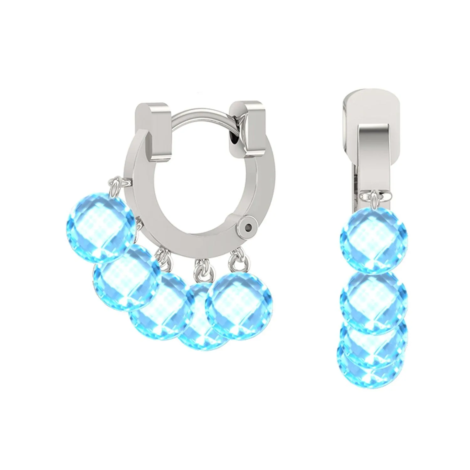 Blue Topaz Briolette Earrings in Sterling Silver