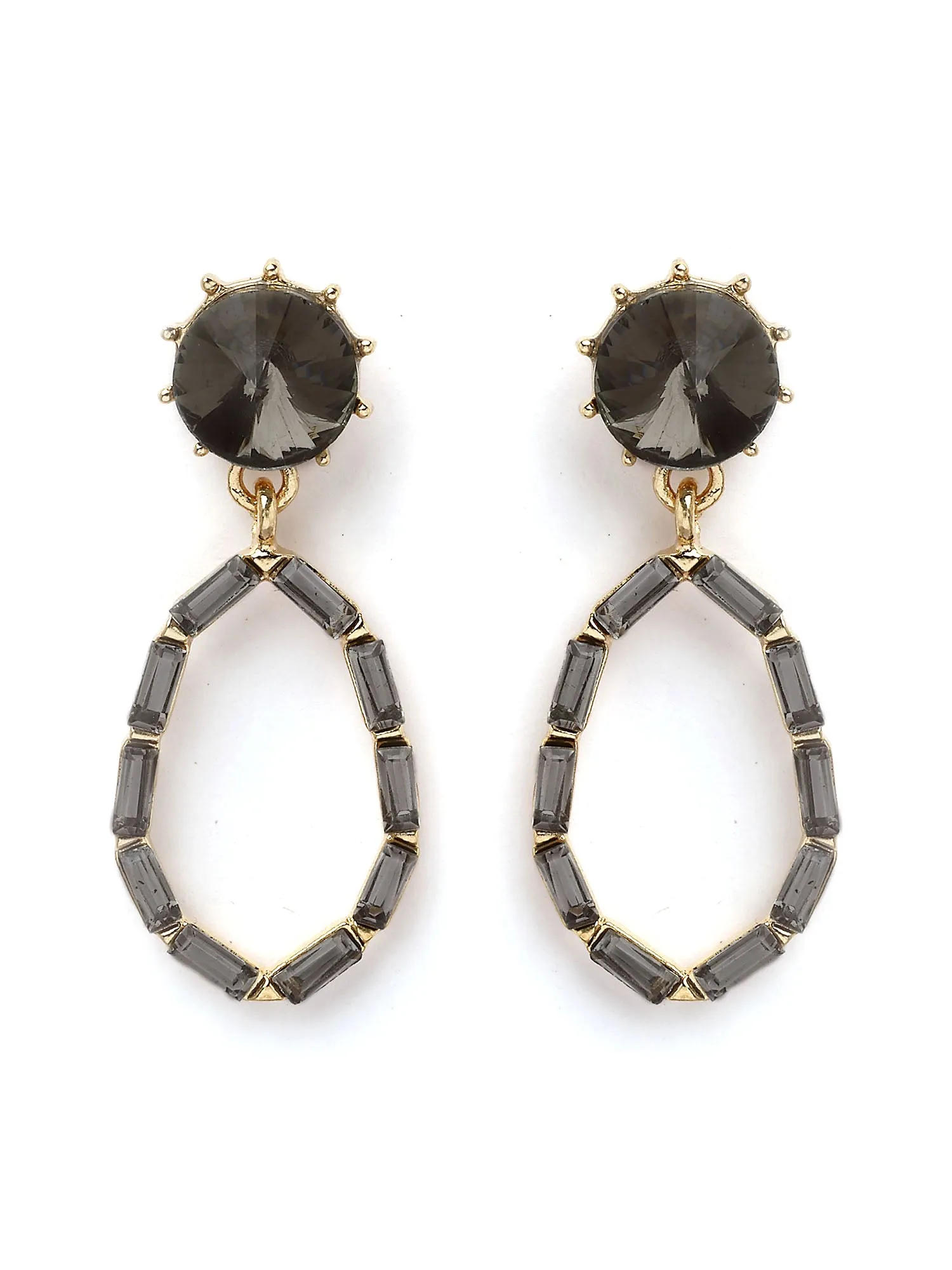 Bohey by KARATCART Gold-Plated Contemporary Blue Drop Earrings for Women