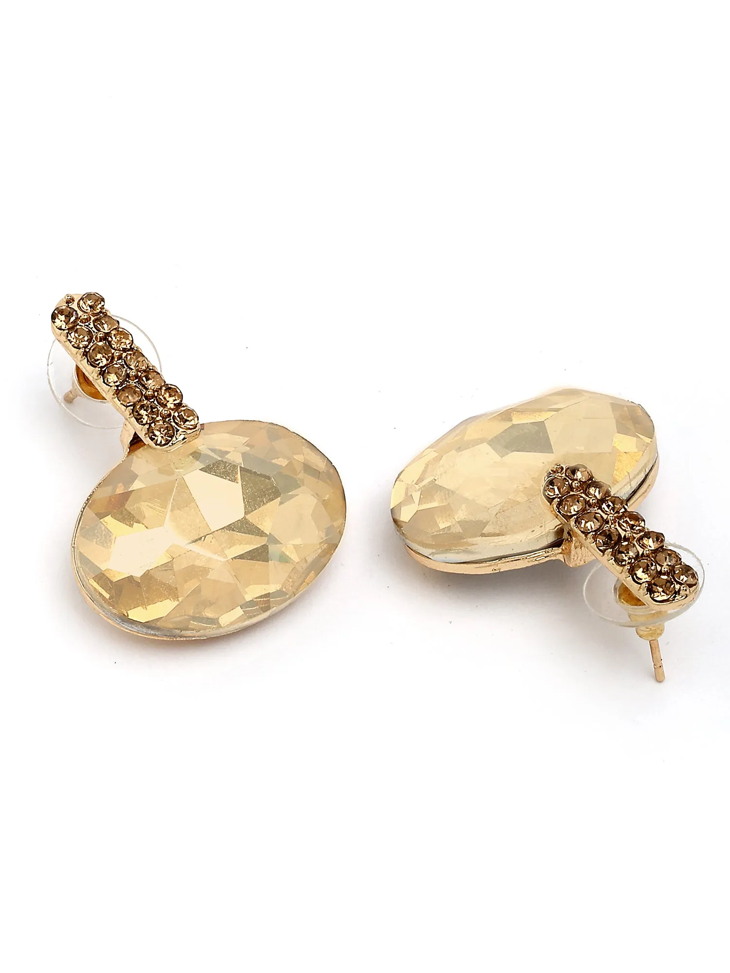 Bohey by KARATCART Gold-Plated Contemporary Brown Drop Earrings for Women