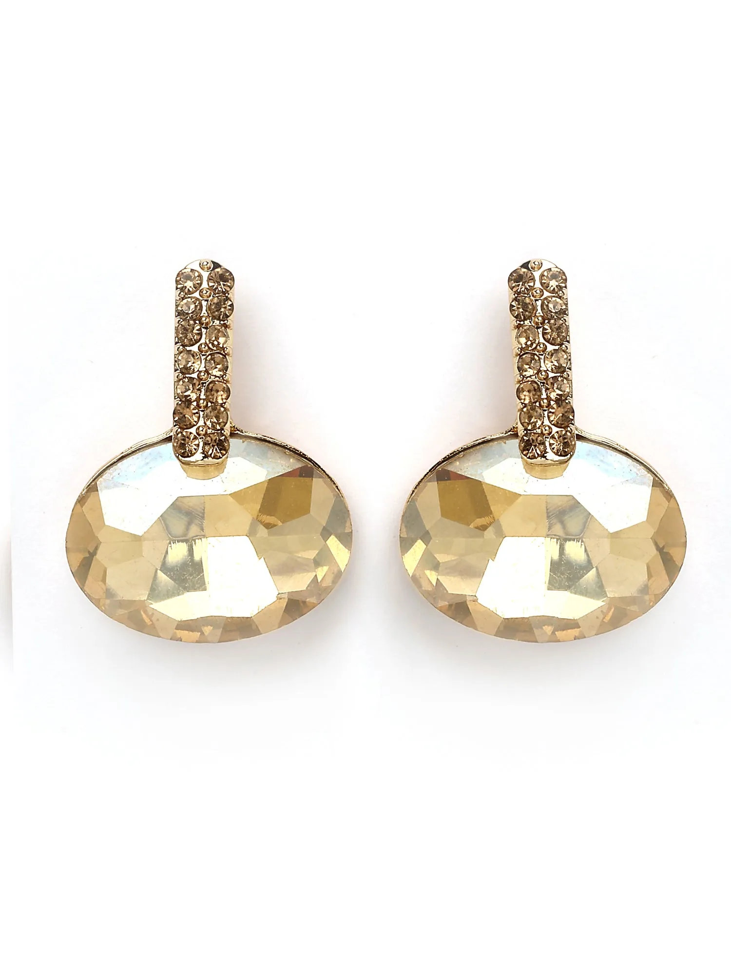 Bohey by KARATCART Gold-Plated Contemporary Brown Drop Earrings for Women