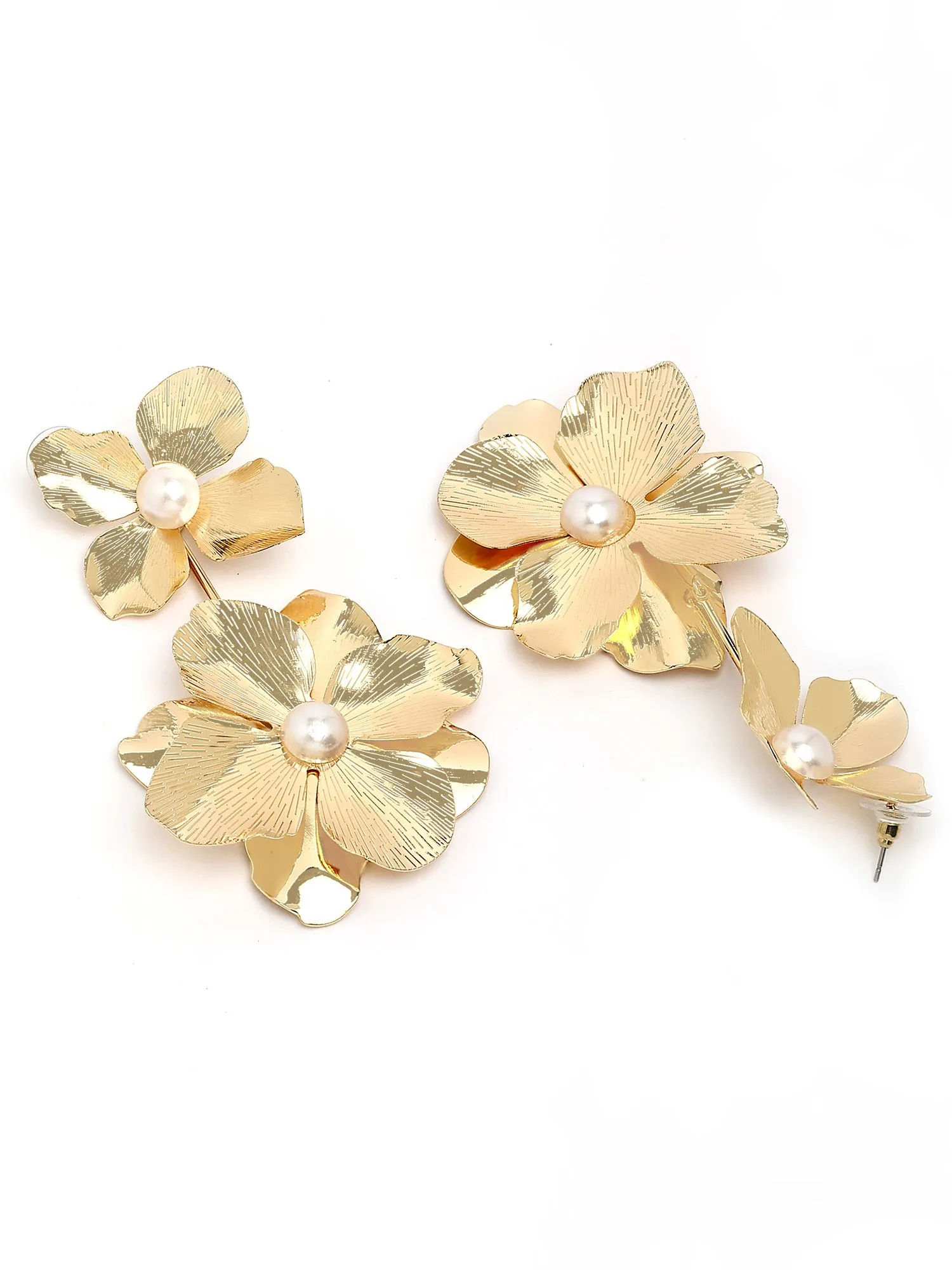 Bohey by KARATCART Gold-Plated Contemporary Gold Drop Earrings for Women