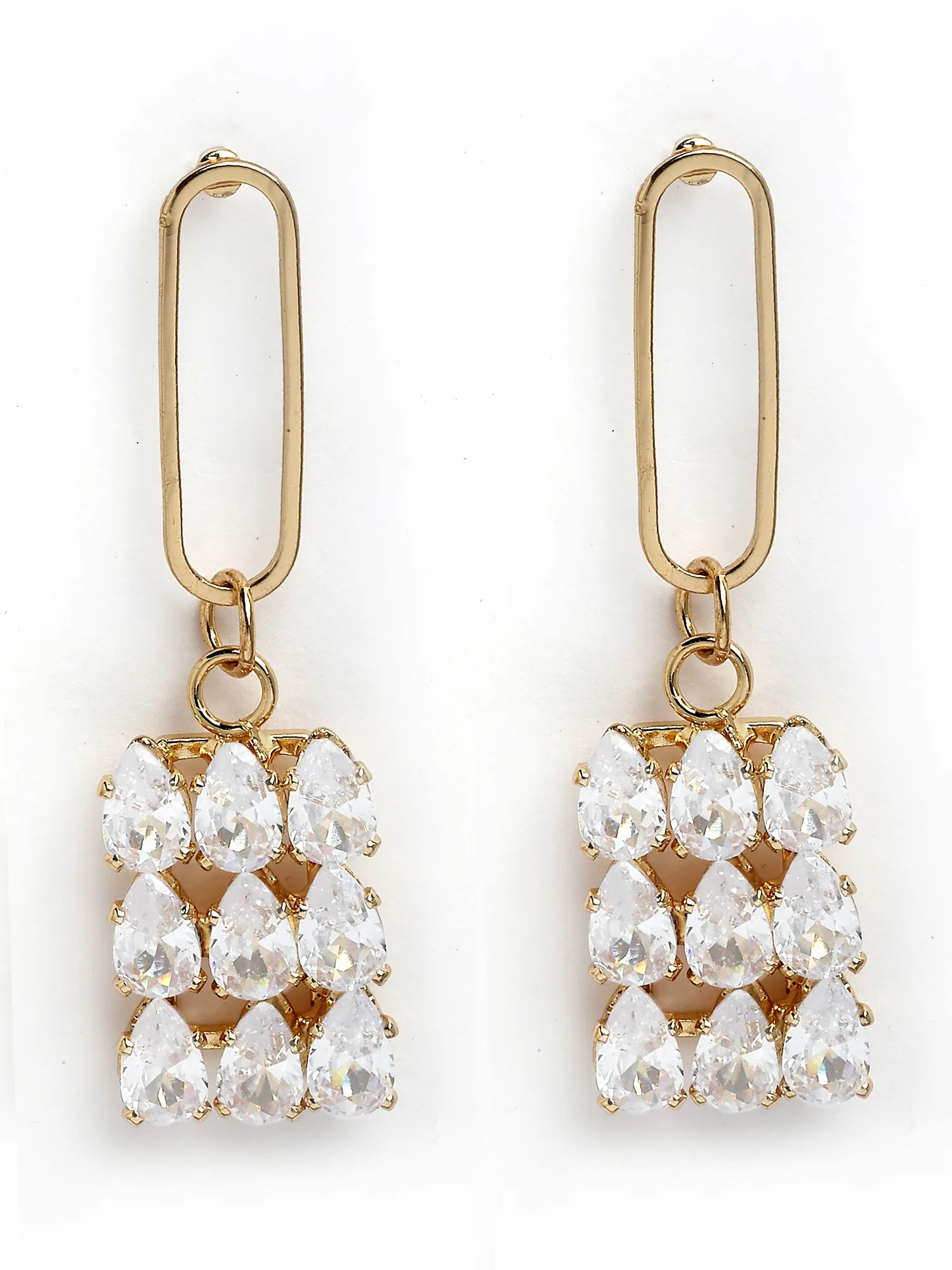 Bohey by KARATCART Gold-Plated Contemporary Gold Drop Earrings for Women