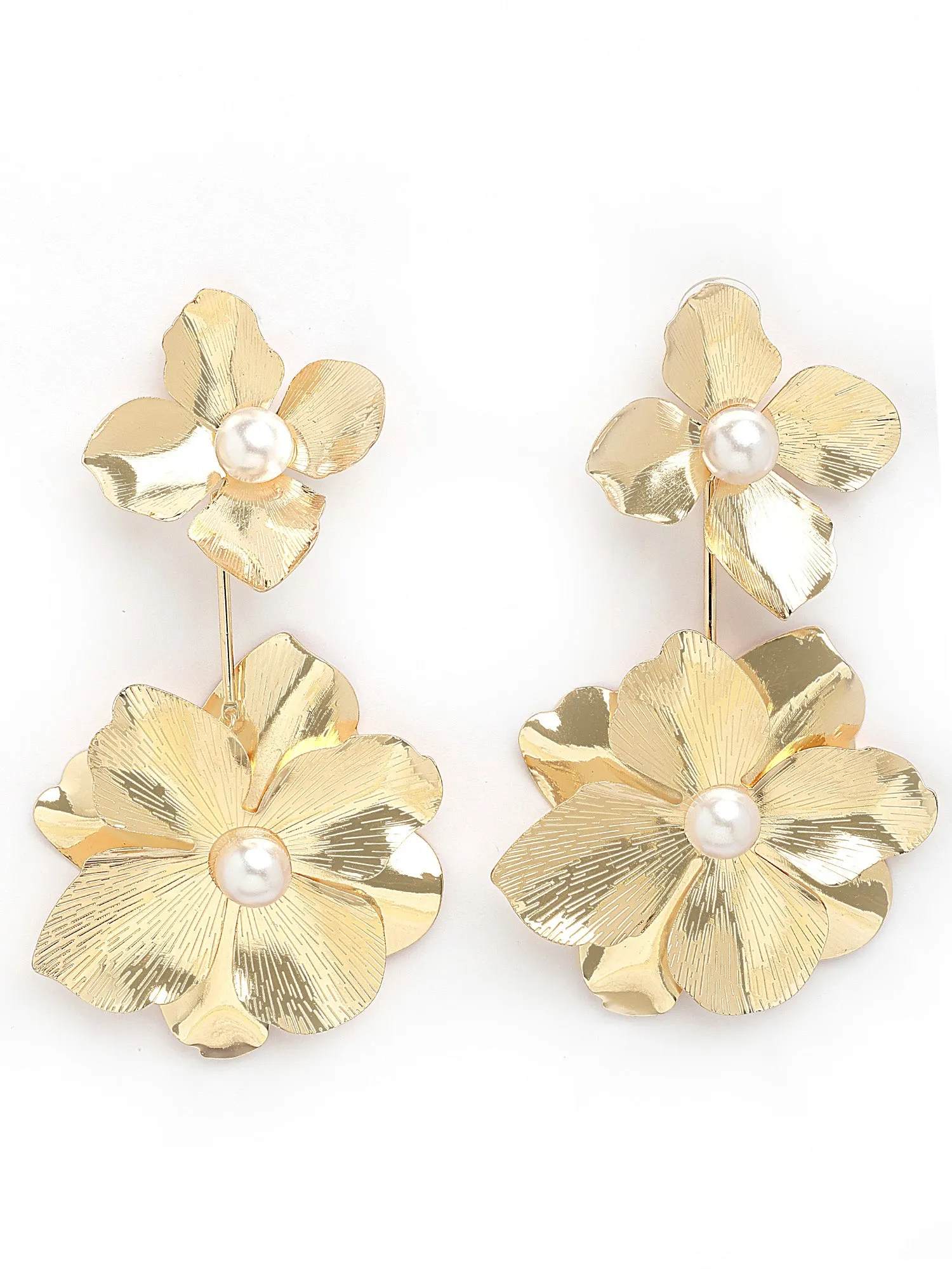 Bohey by KARATCART Gold-Plated Contemporary Gold Drop Earrings for Women