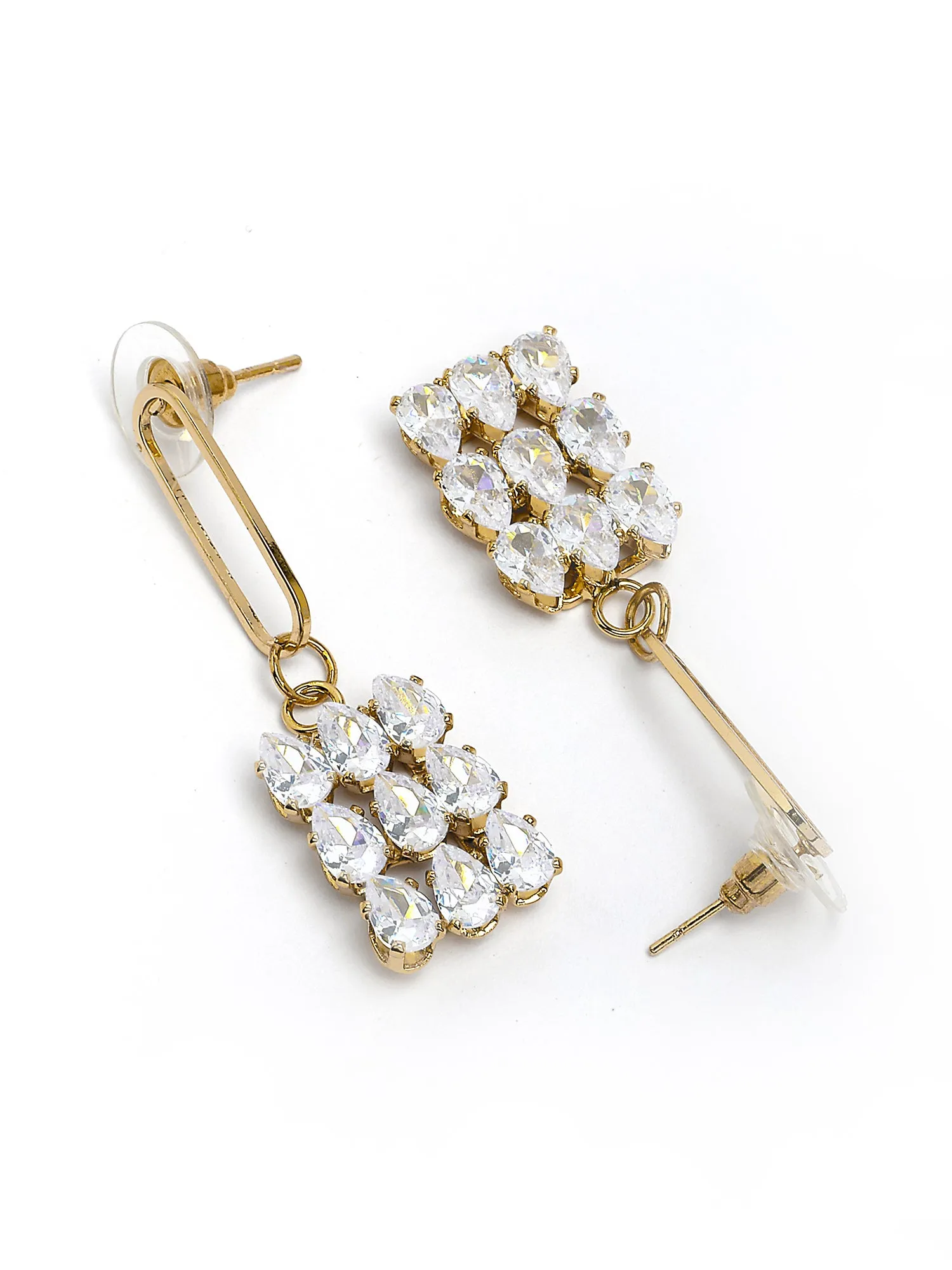 Bohey by KARATCART Gold-Plated Contemporary Gold Drop Earrings for Women