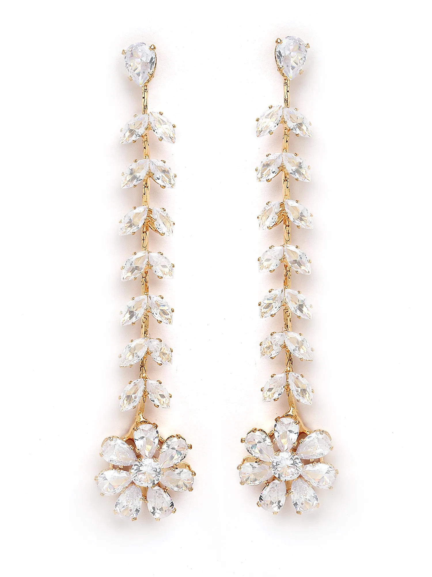 Bohey by KARATCART Gold-Plated Contemporary Gold Drop Earrings for Women