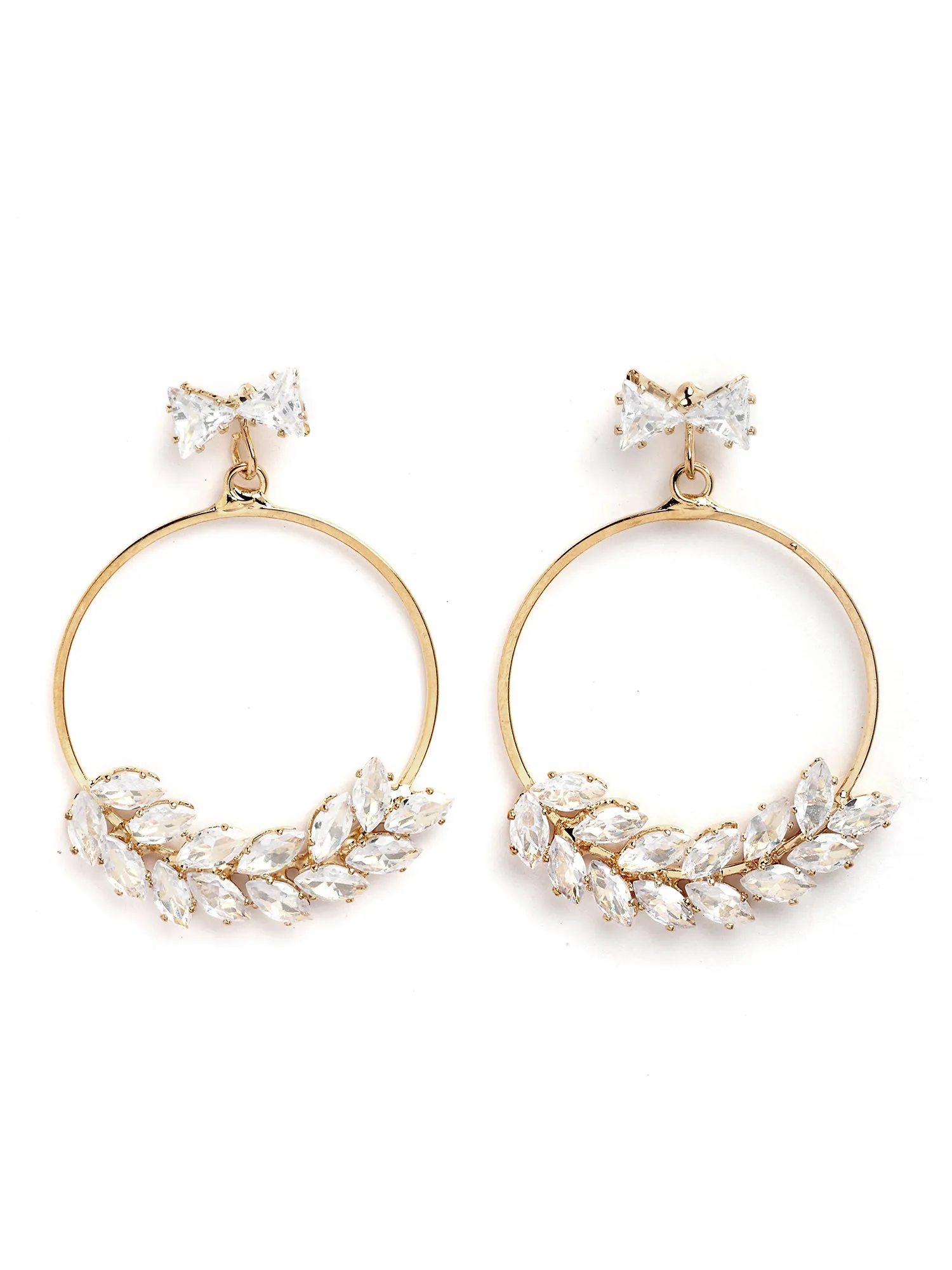 Bohey by KARATCART Gold-Plated Contemporary Gold Drop Earrings for Women