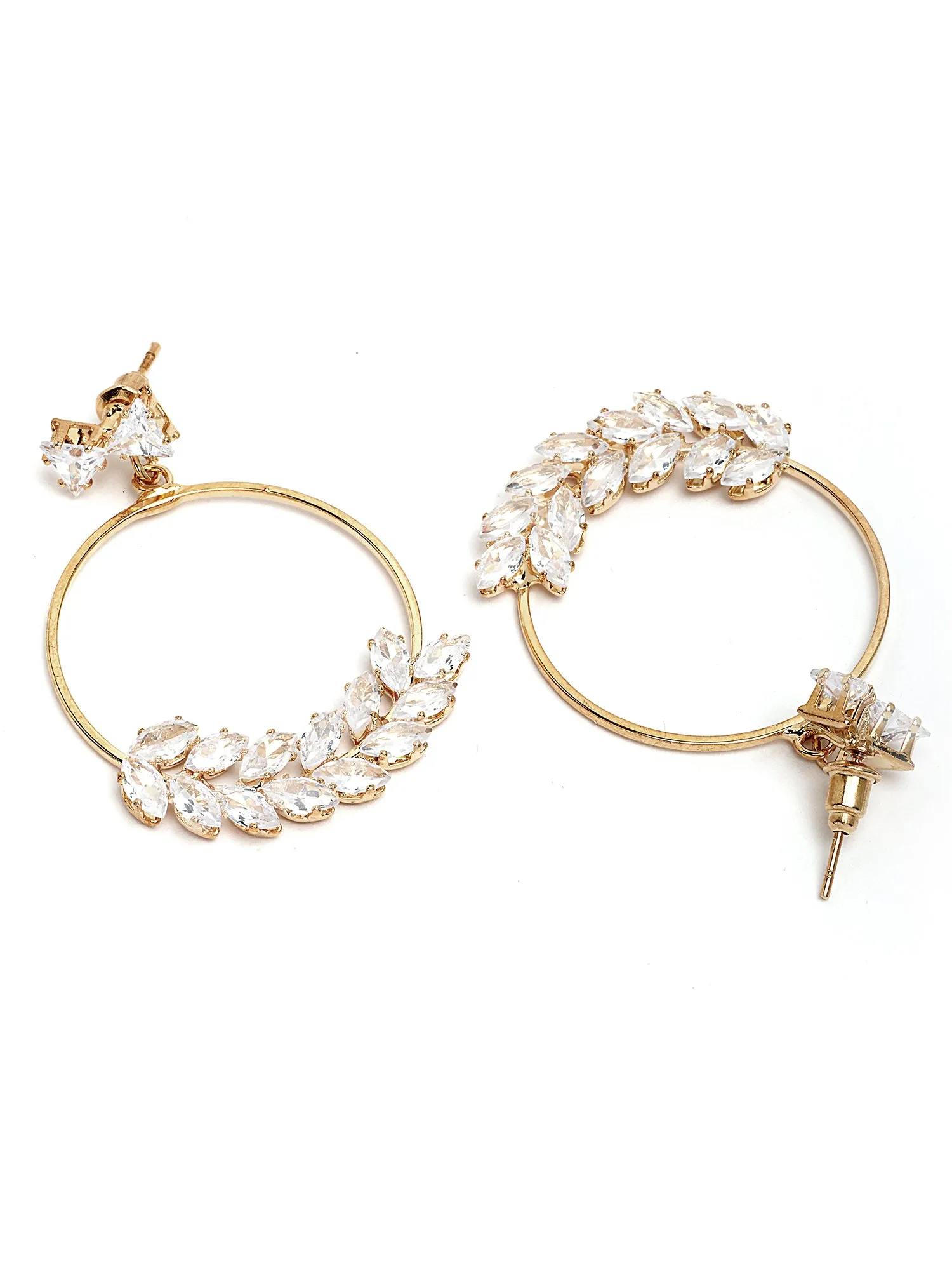 Bohey by KARATCART Gold-Plated Contemporary Gold Drop Earrings for Women