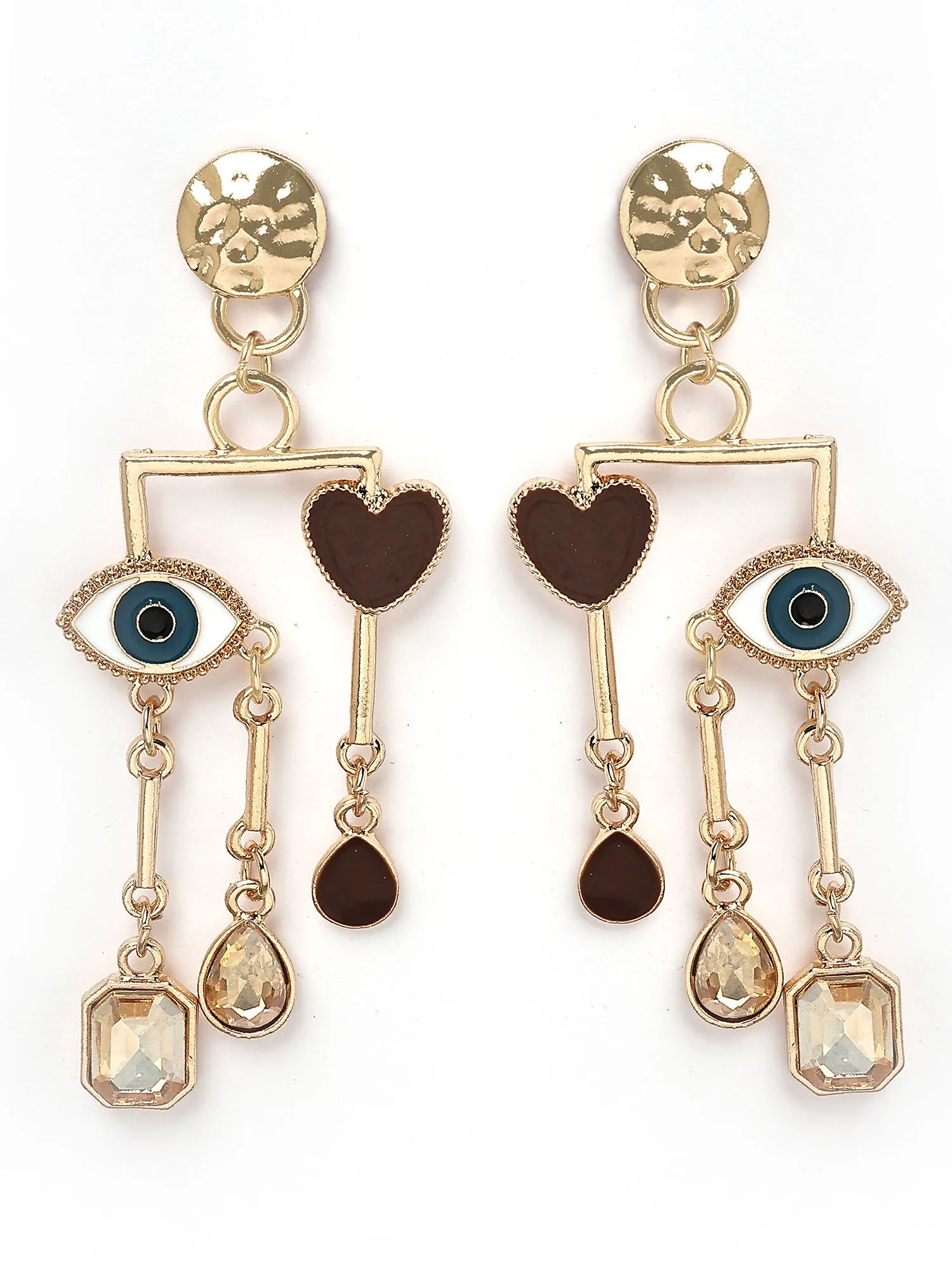 Bohey by KARATCART Gold-Plated Contemporary Multicolor Drop Earrings for Women