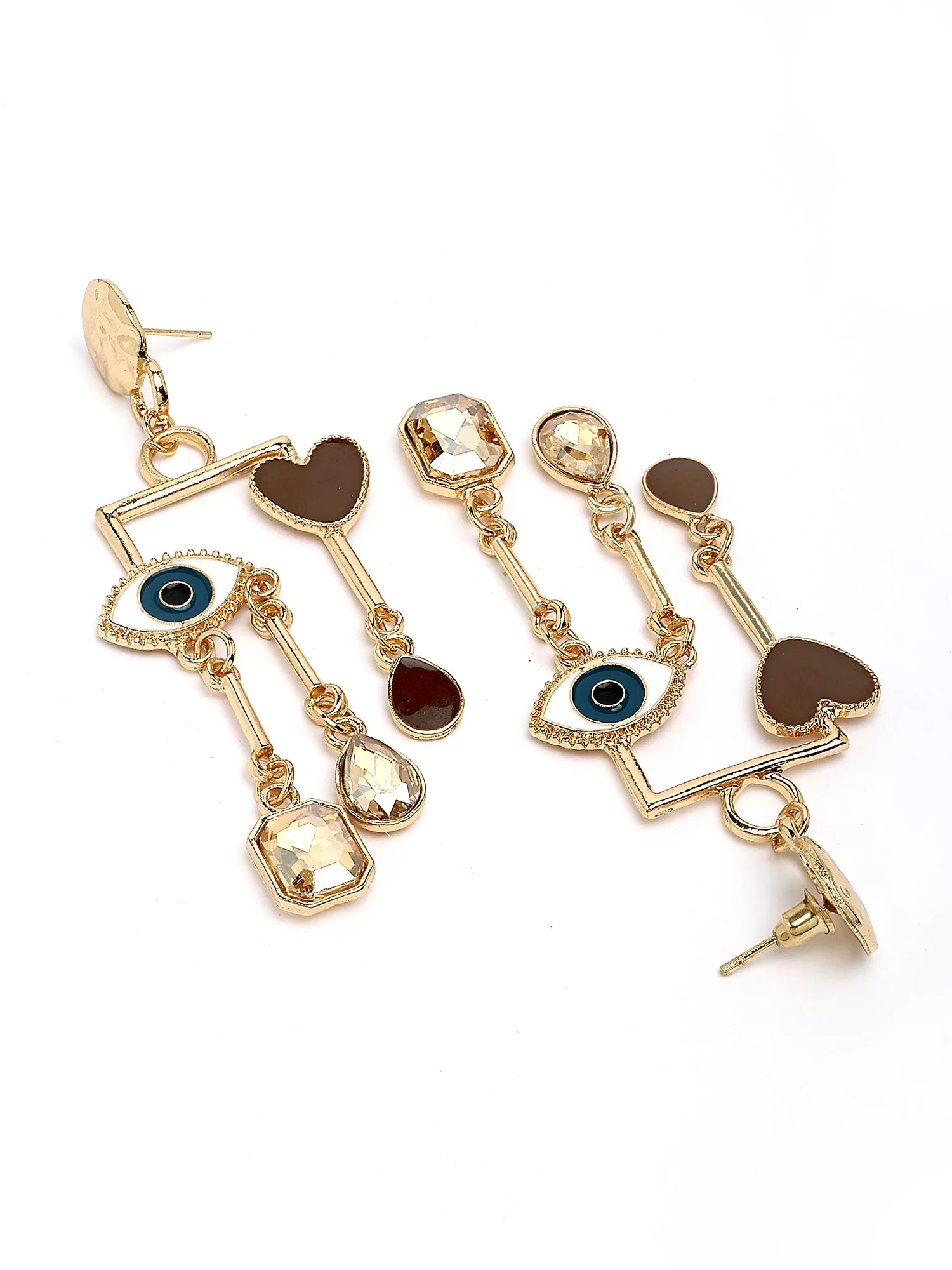Bohey by KARATCART Gold-Plated Contemporary Multicolor Drop Earrings for Women