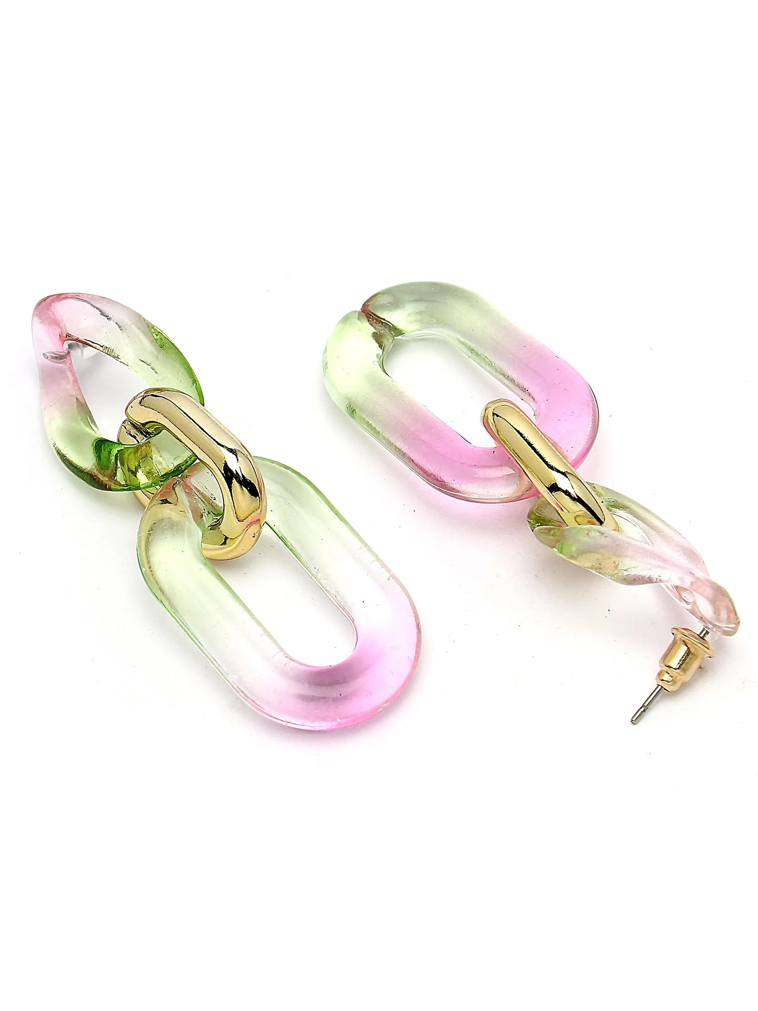 Bohey by KARATCART Matte Finish Multicolor Linked Dangler Earrings for Women