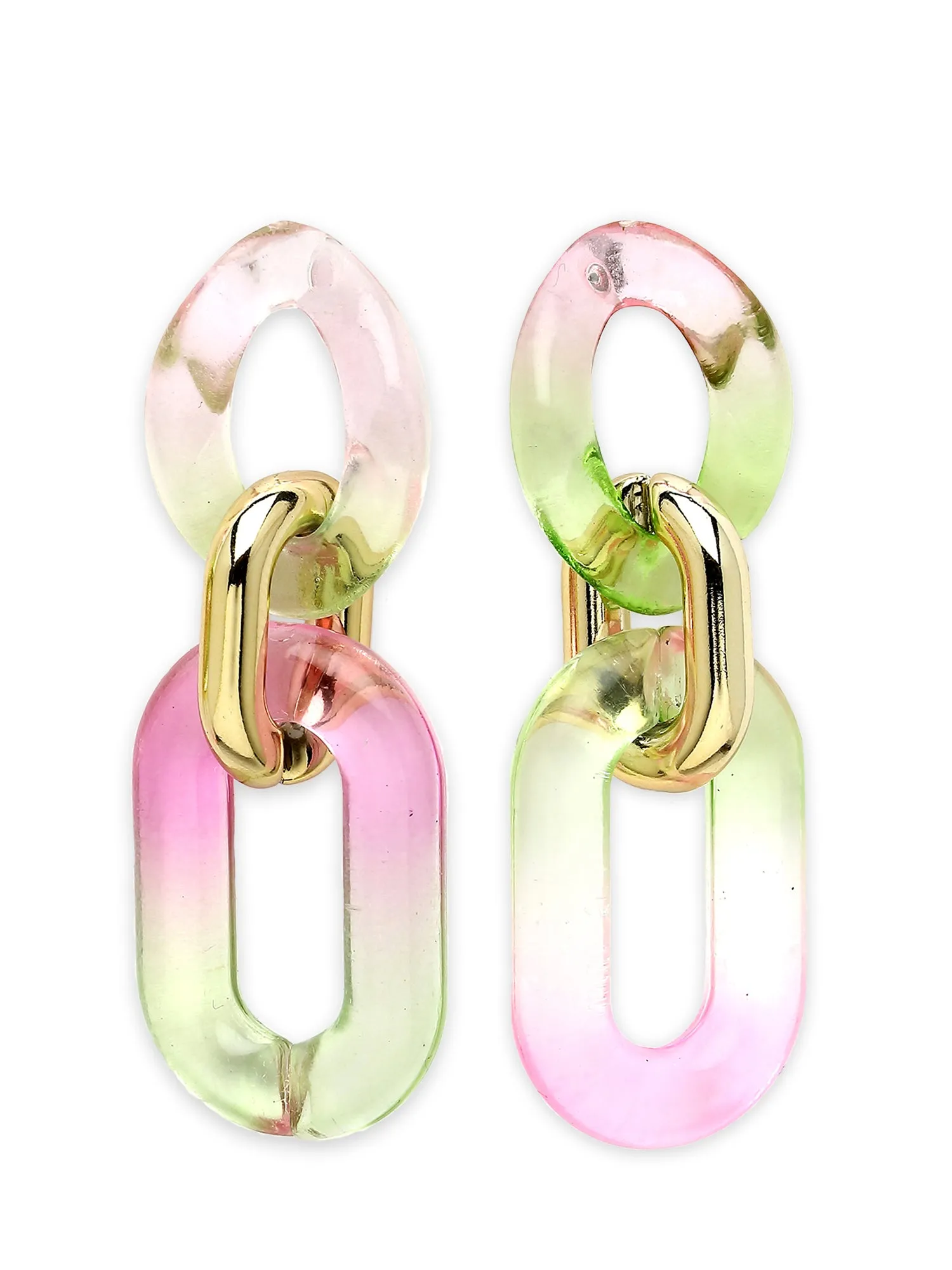 Bohey by KARATCART Matte Finish Multicolor Linked Dangler Earrings for Women