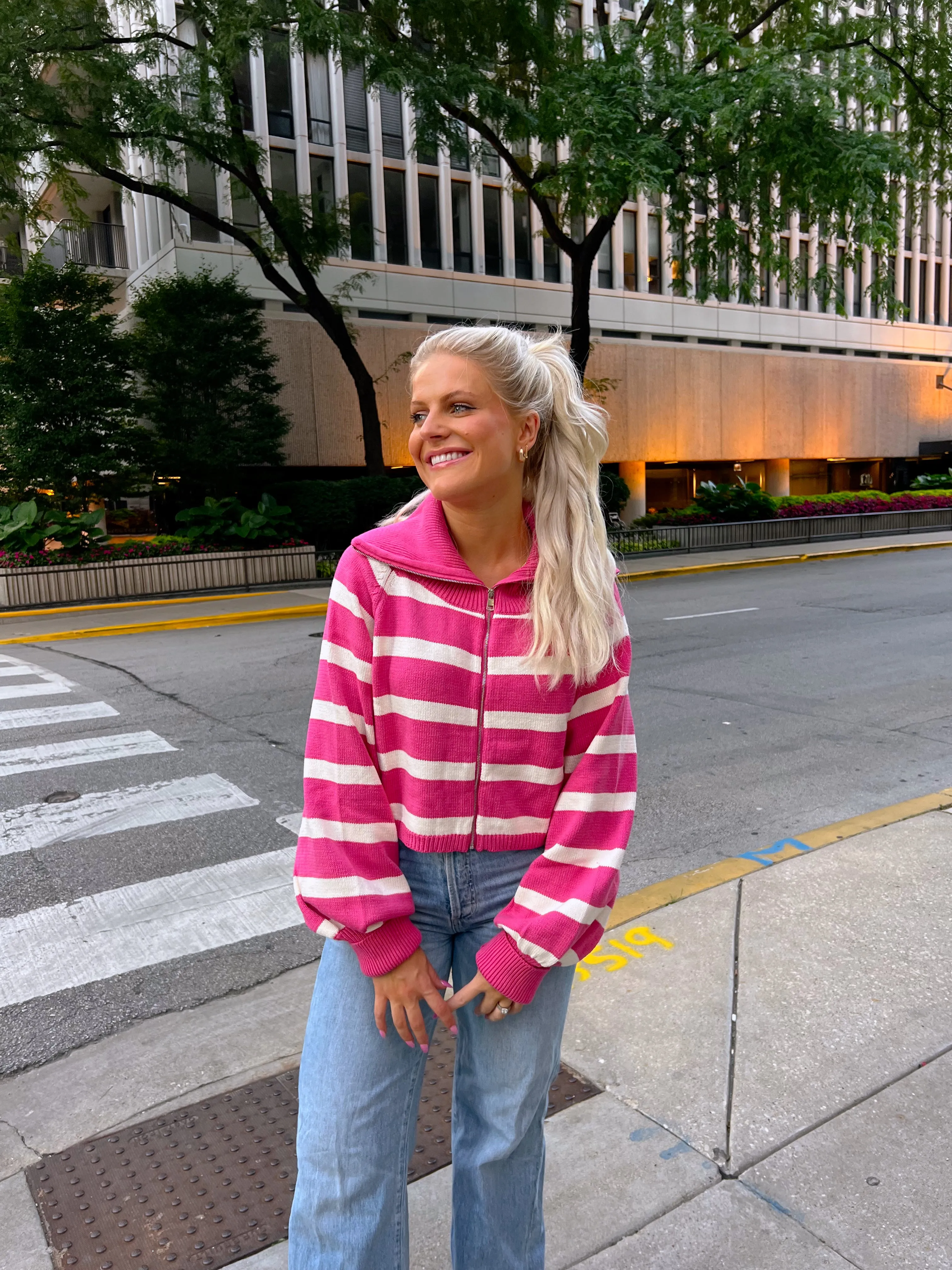 Boyish Babe Striped Pullover// Pink