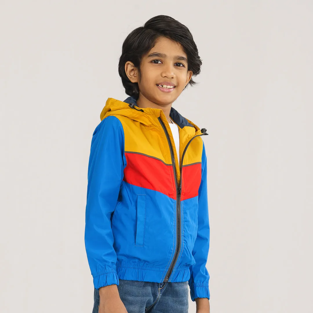 Boys Navy & Yellow Windbreaker