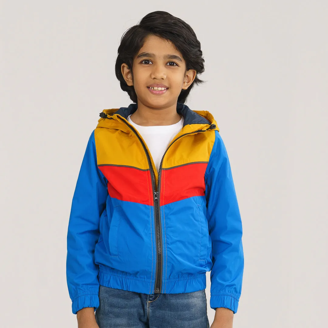 Boys Navy & Yellow Windbreaker