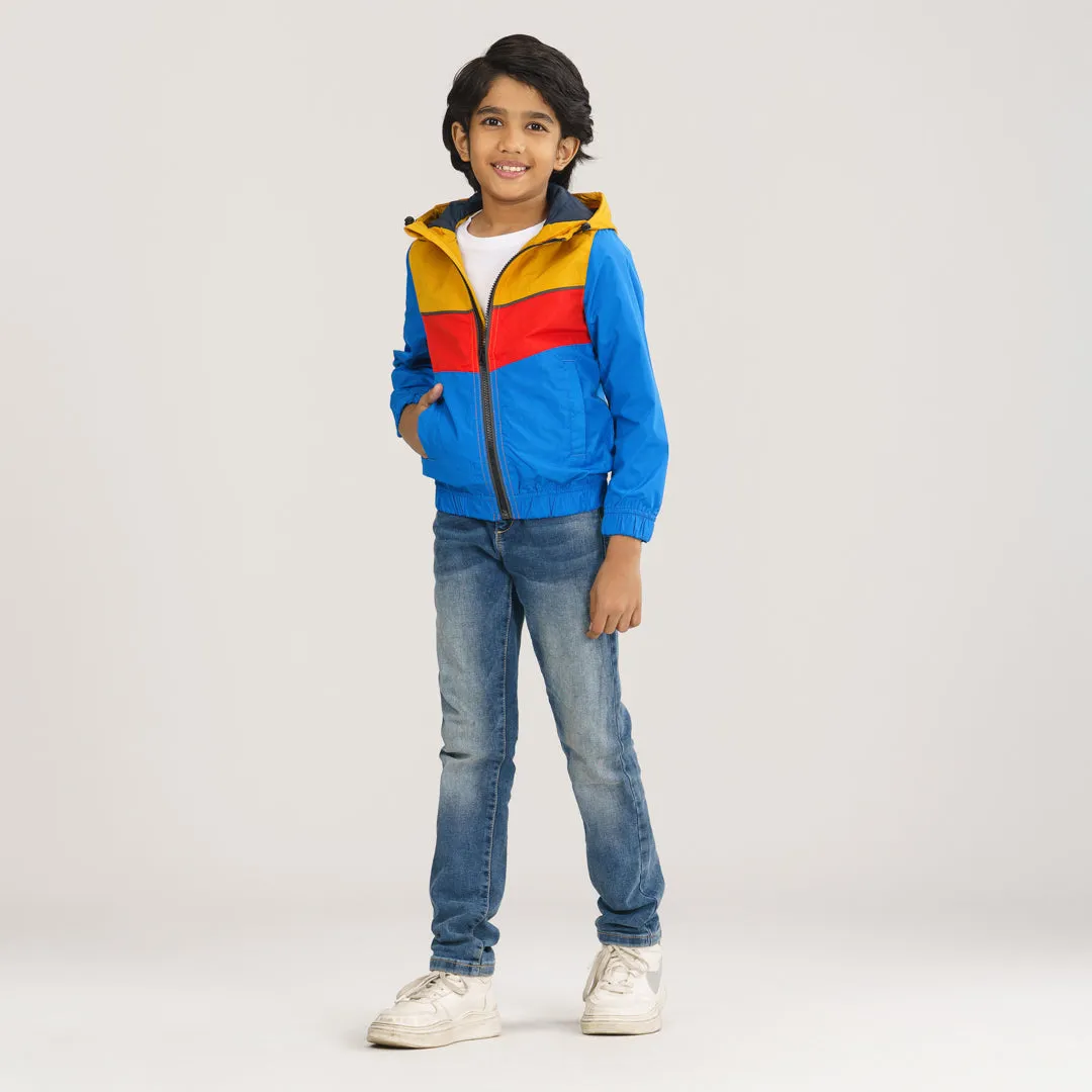 Boys Navy & Yellow Windbreaker