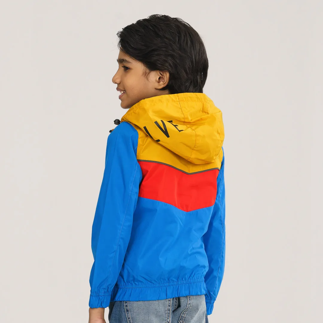Boys Navy & Yellow Windbreaker