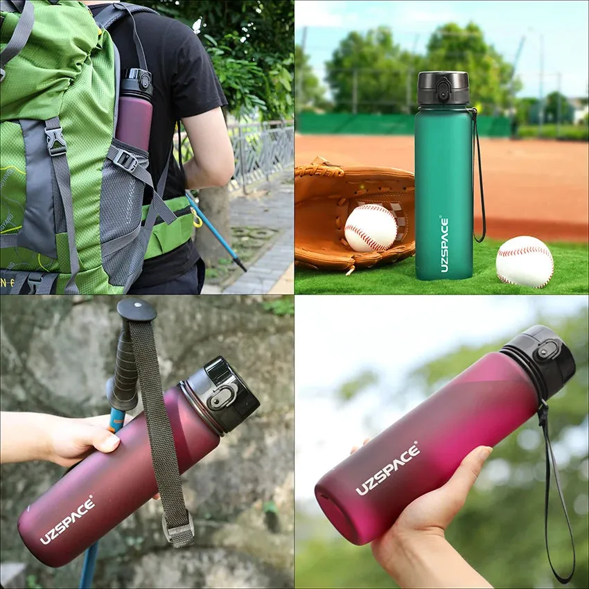 BPA-Free Sports Water Bottle Set - Portable Leak-proof Shaker Bottles in 500ml, 800ml, and 1000ml Sizes for Tour Gym