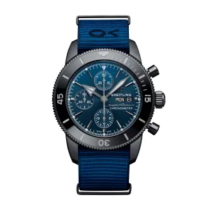 Breitling Superocean Heritage Chronograph Outerknown Watch, 44mm Blue Dial, M133132A1C1W1