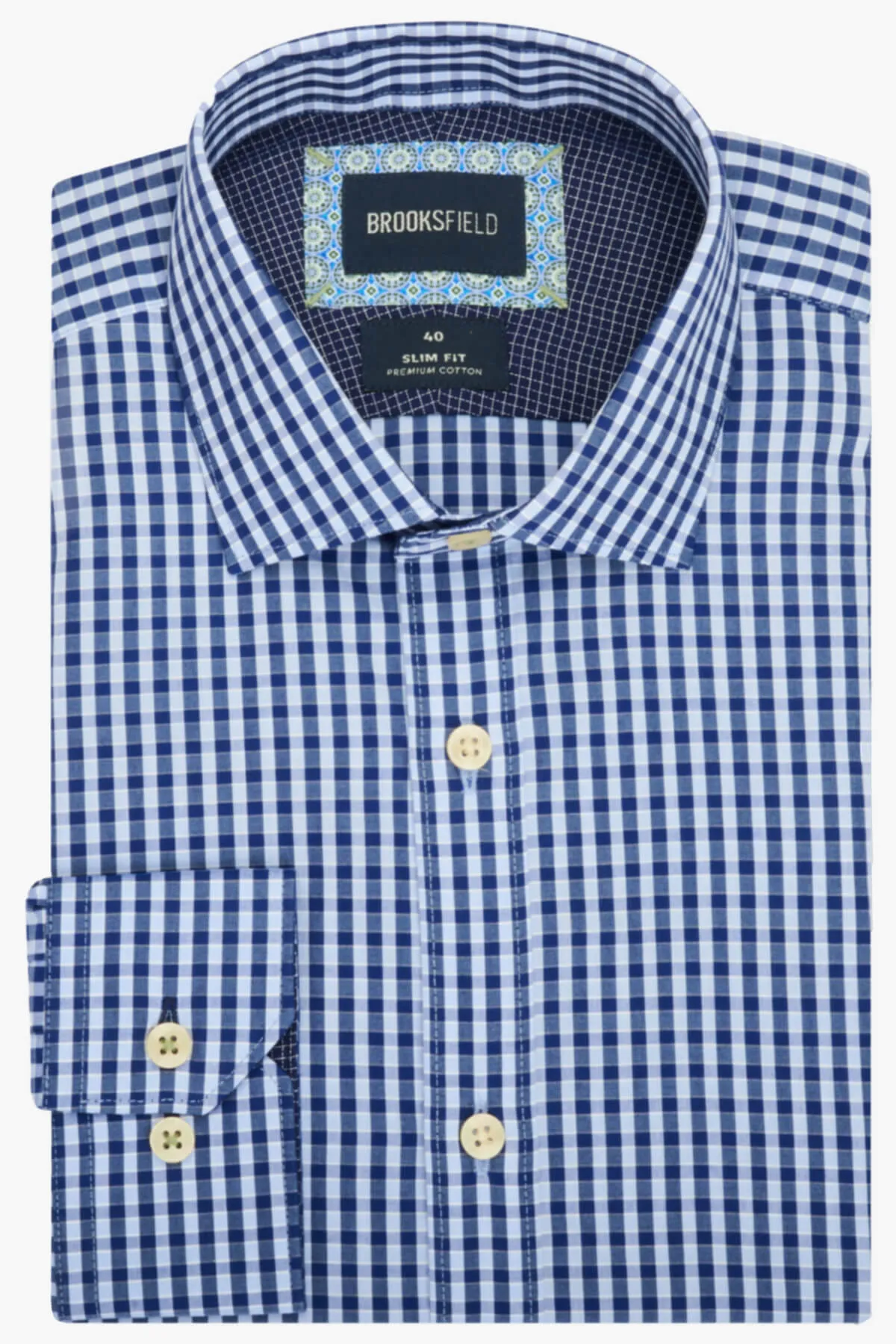Brooksfield | Check Slim Fit Dress Shirt