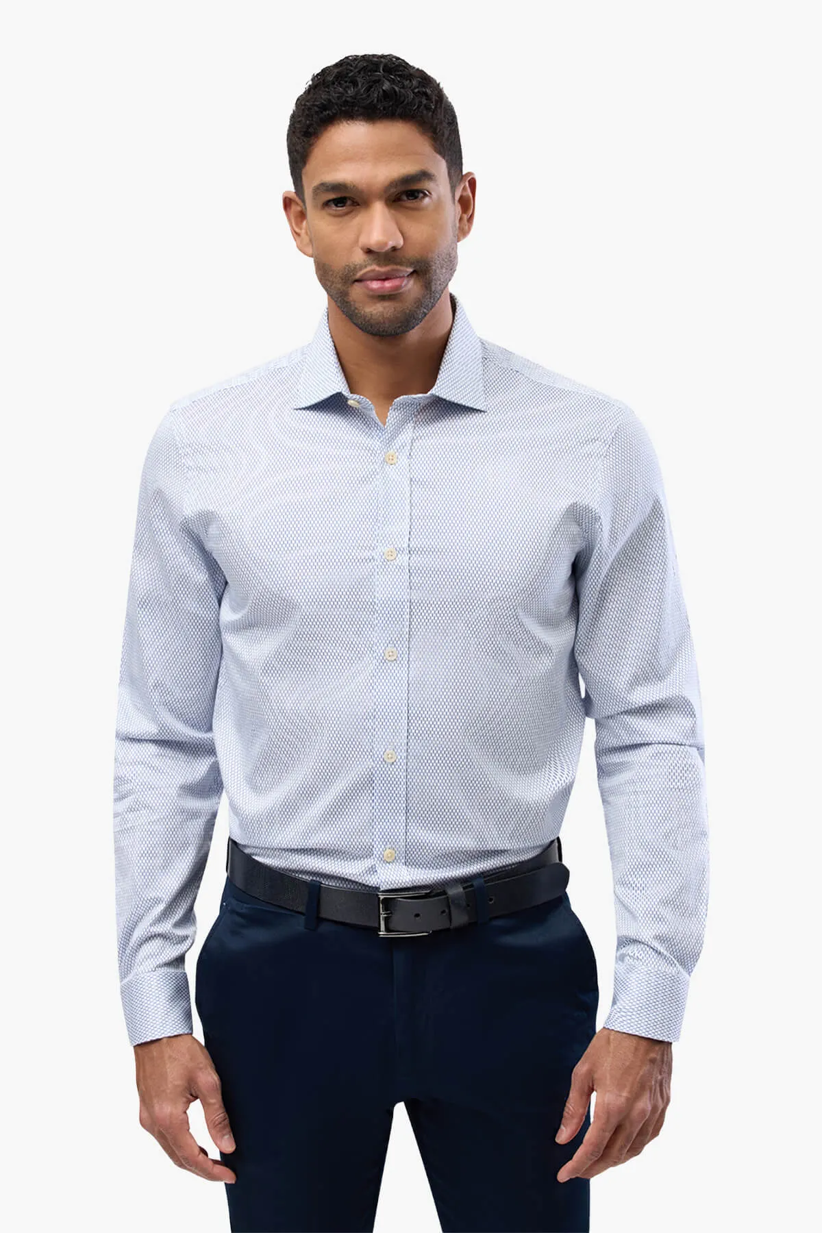 Brooksfield | Geometric Line Print Slim Fit Business Shirt