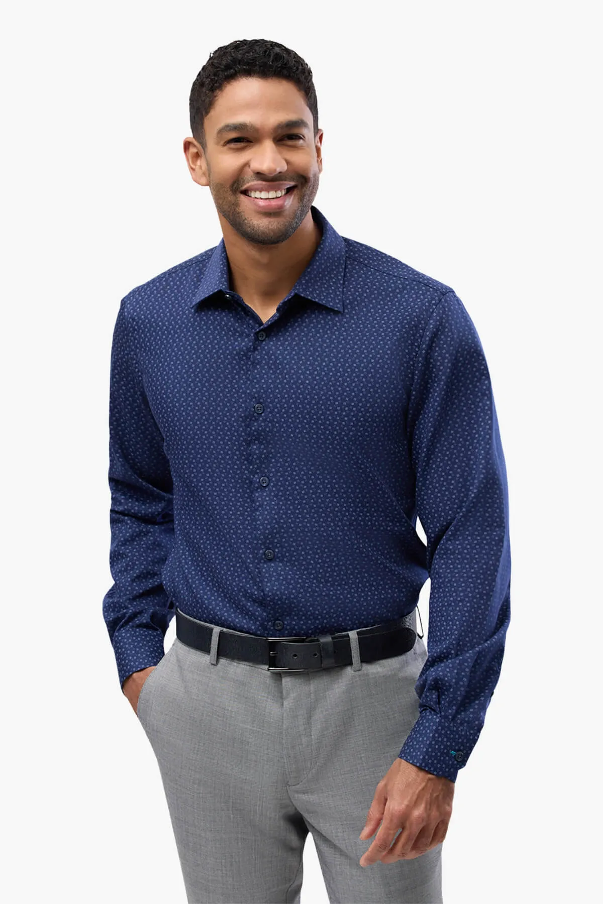 Brooksfield | Geometric Print Regular Fit Business Shirt