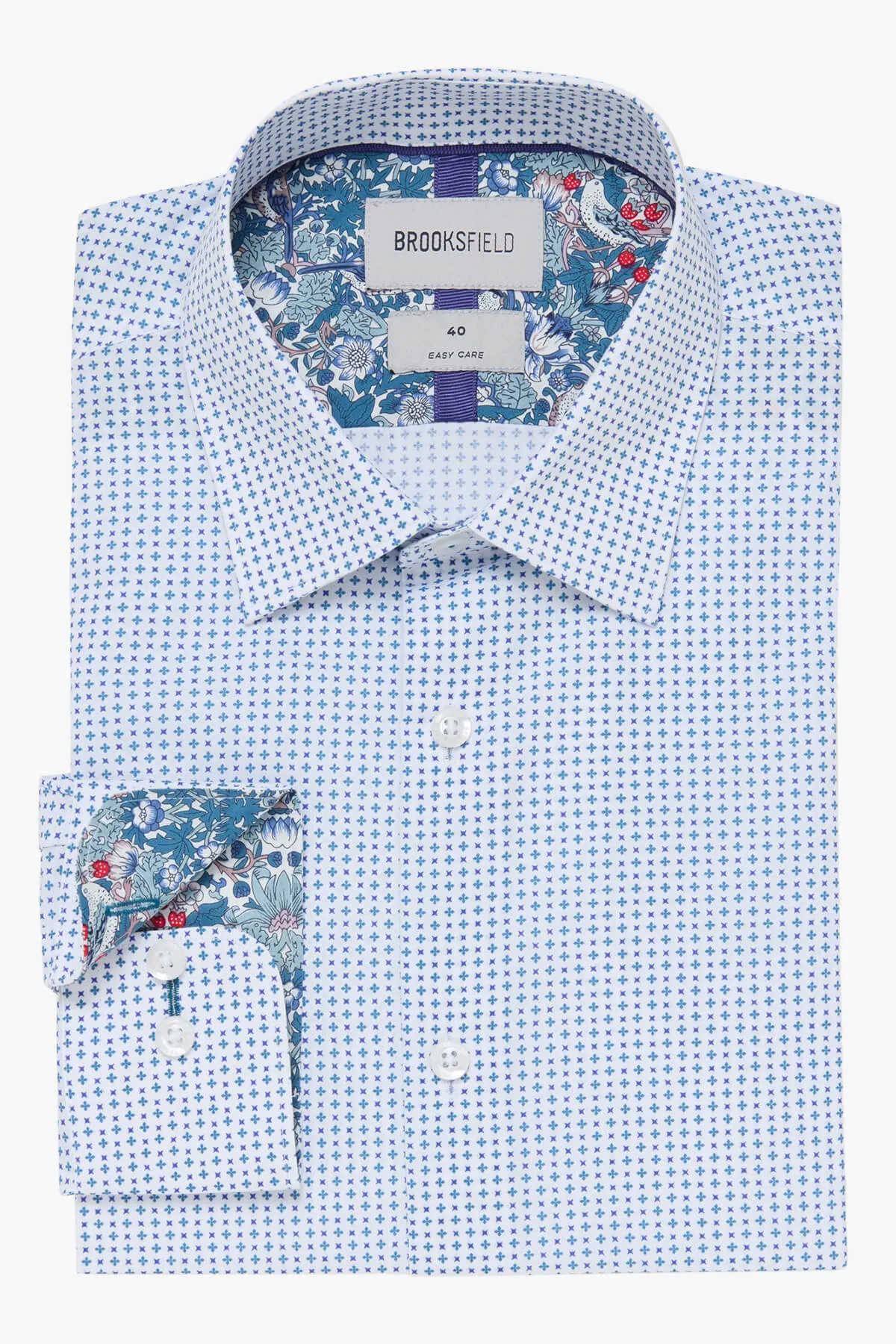 Brooksfield | Geometric Print Regular Fit Business Shirt
