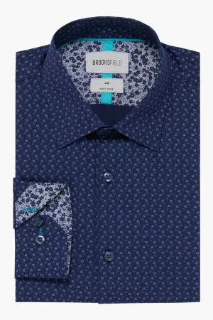 Brooksfield | Geometric Print Regular Fit Business Shirt