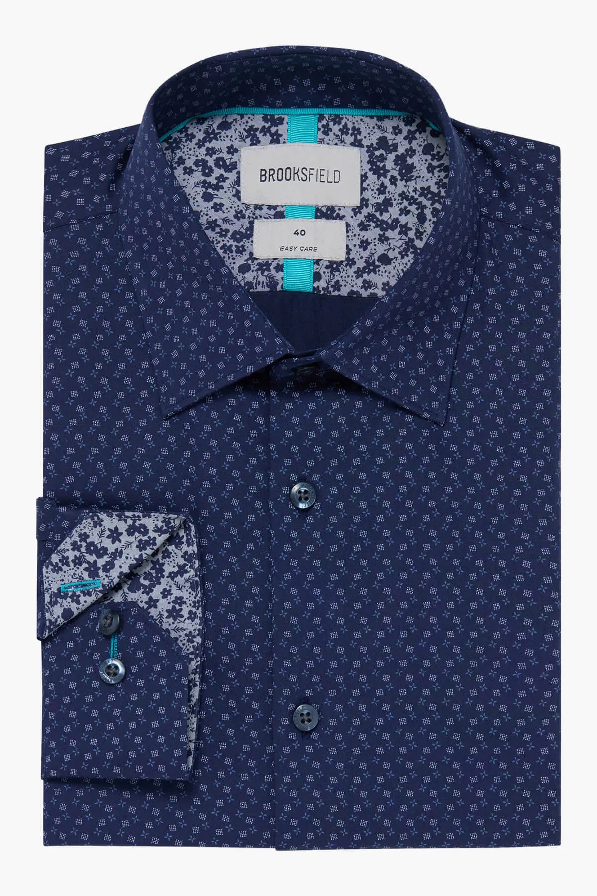Brooksfield | Geometric Print Regular Fit Business Shirt