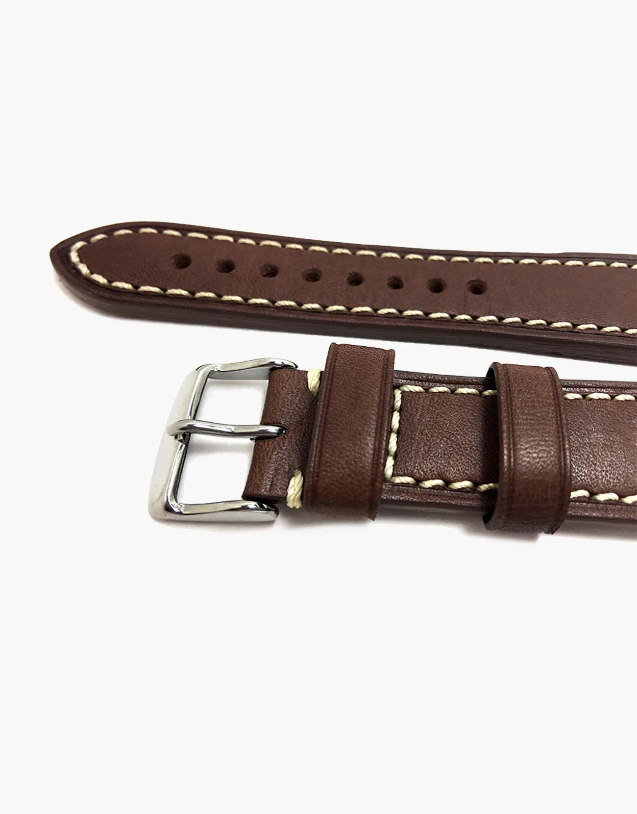 Brown Calf Leather watch Strap Band-Hadley-Roma MS855