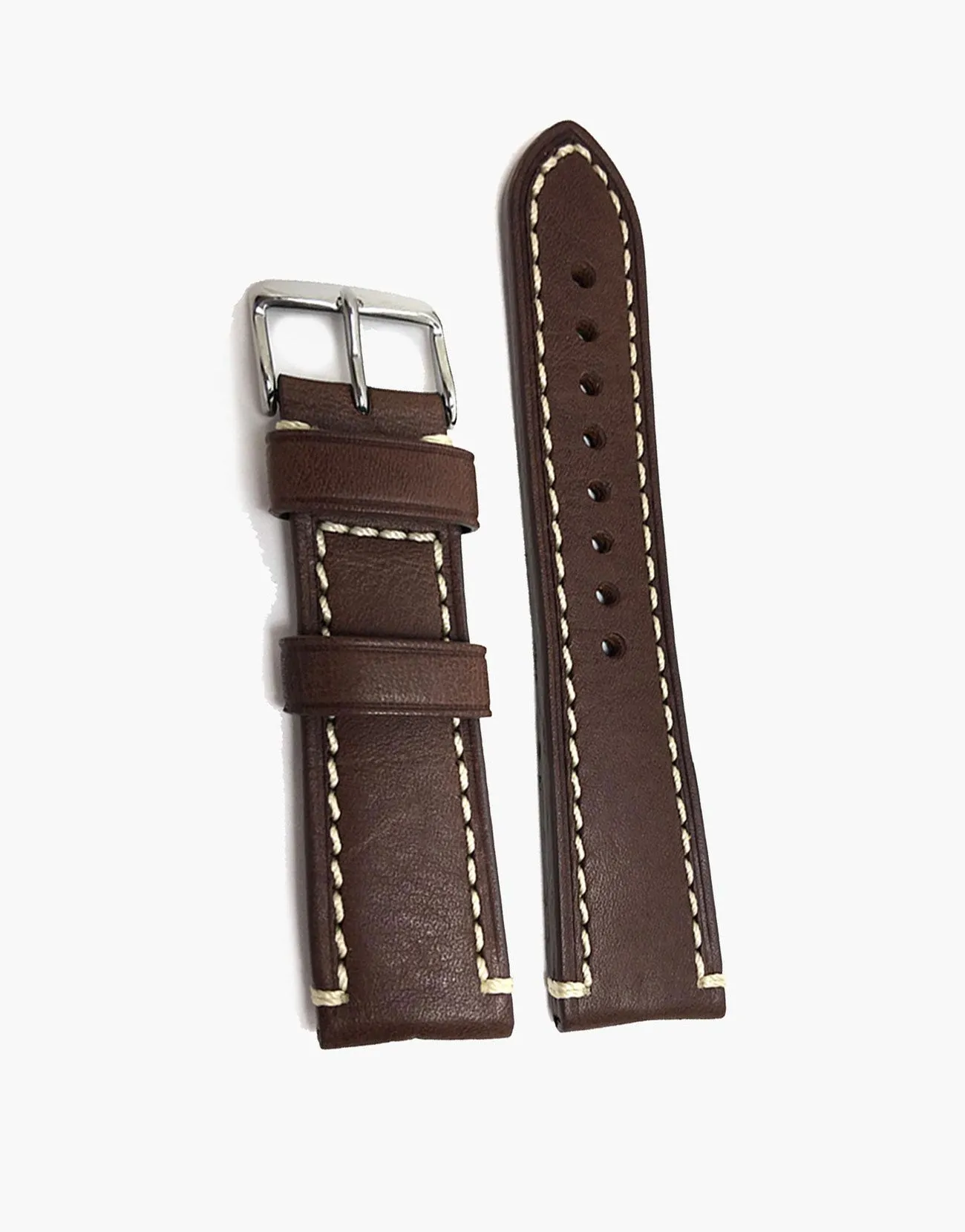 Brown Calf Leather watch Strap Band-Hadley-Roma MS855