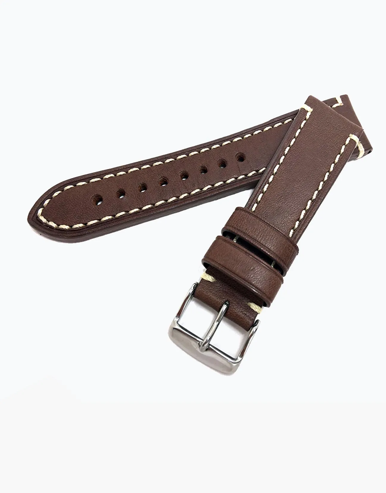 Brown Calf Leather watch Strap Band-Hadley-Roma MS855