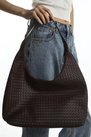 Brown Woven Shoulder-Bag