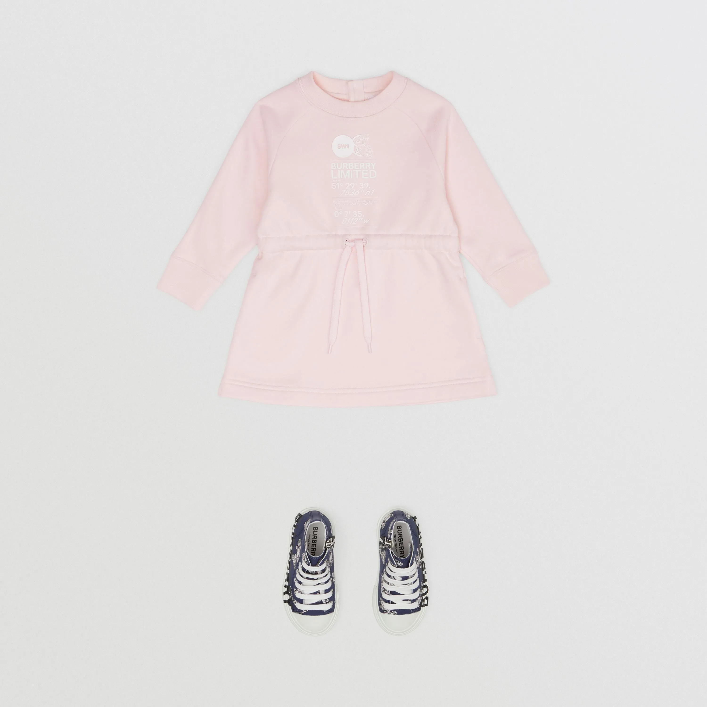 Burberry Baby Pink Montage Print cotton dress