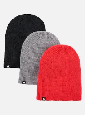 Burton Kids' Recycled DND Beanie 3 Pack - True Black / Sharkskin / Tomato