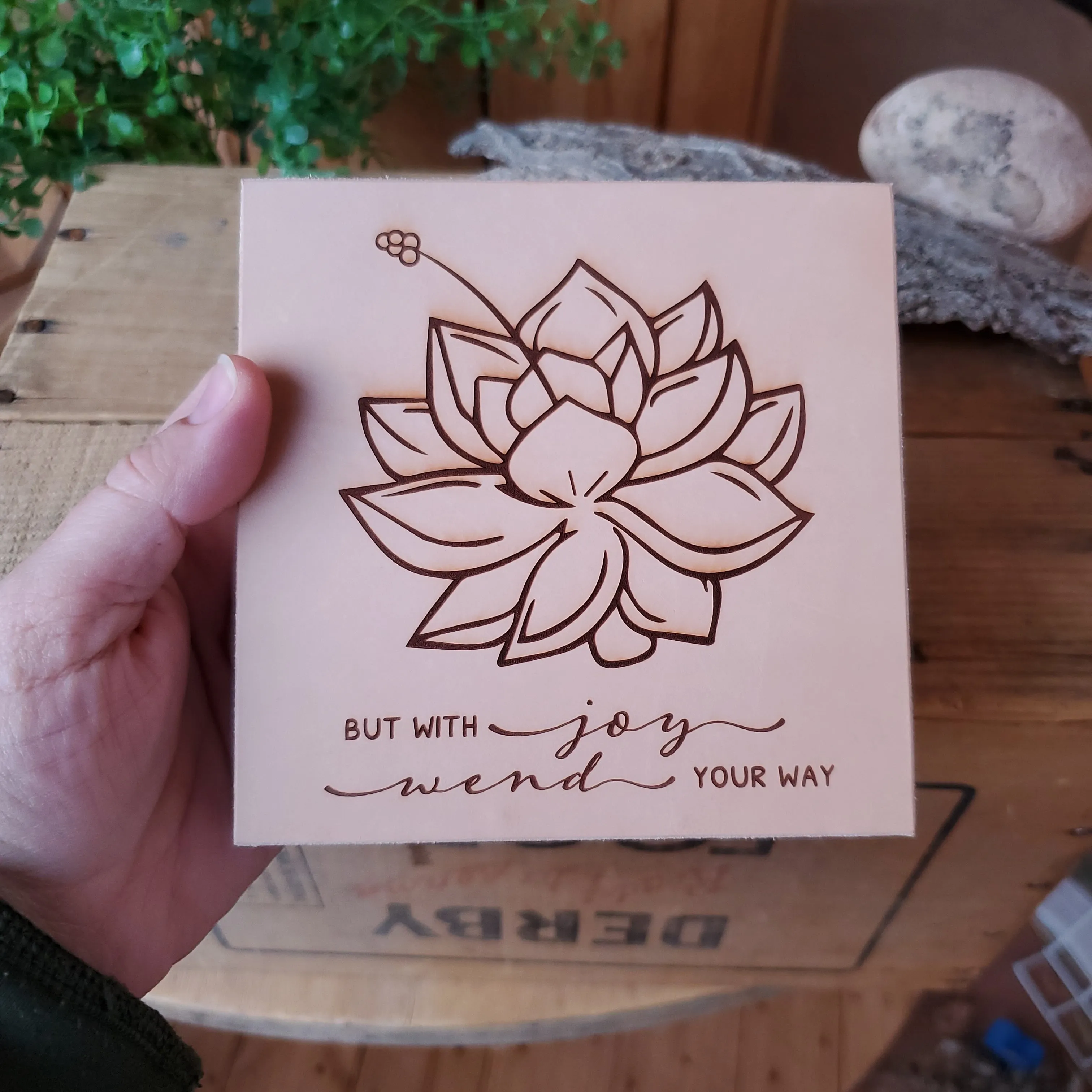 But with Joy Leather Wall Art