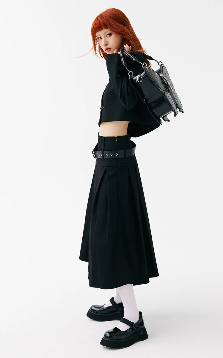 Butterfly Black Faux Leather Handbag