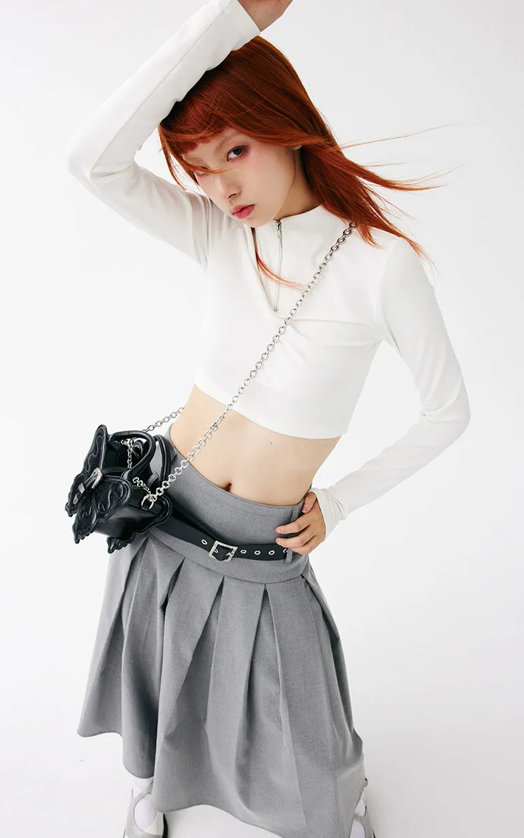 Butterfly Black Faux Leather Handbag