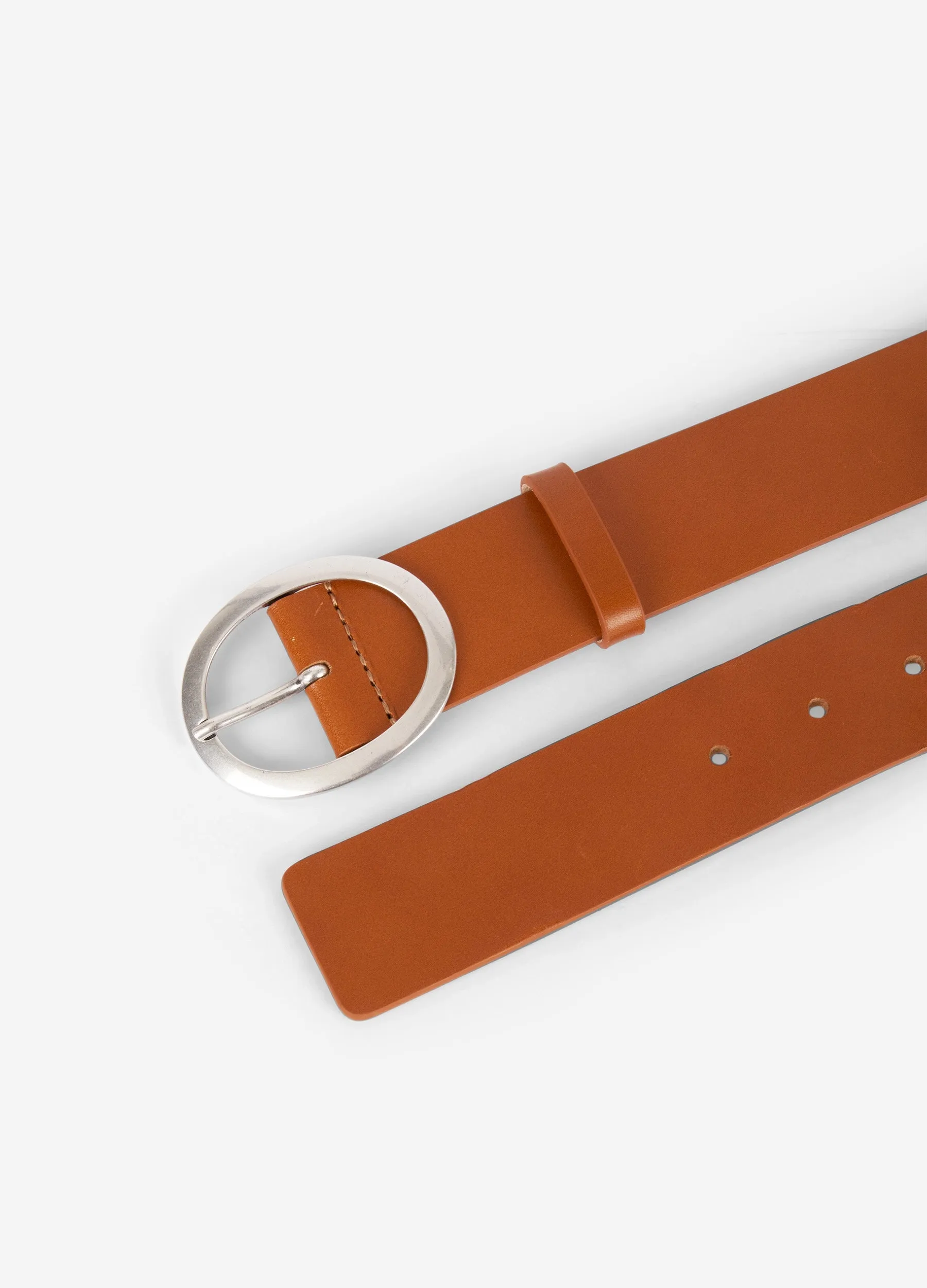 Camel leather belt