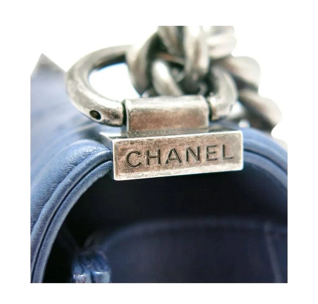 Chanel Boy Bag Navy SHW
