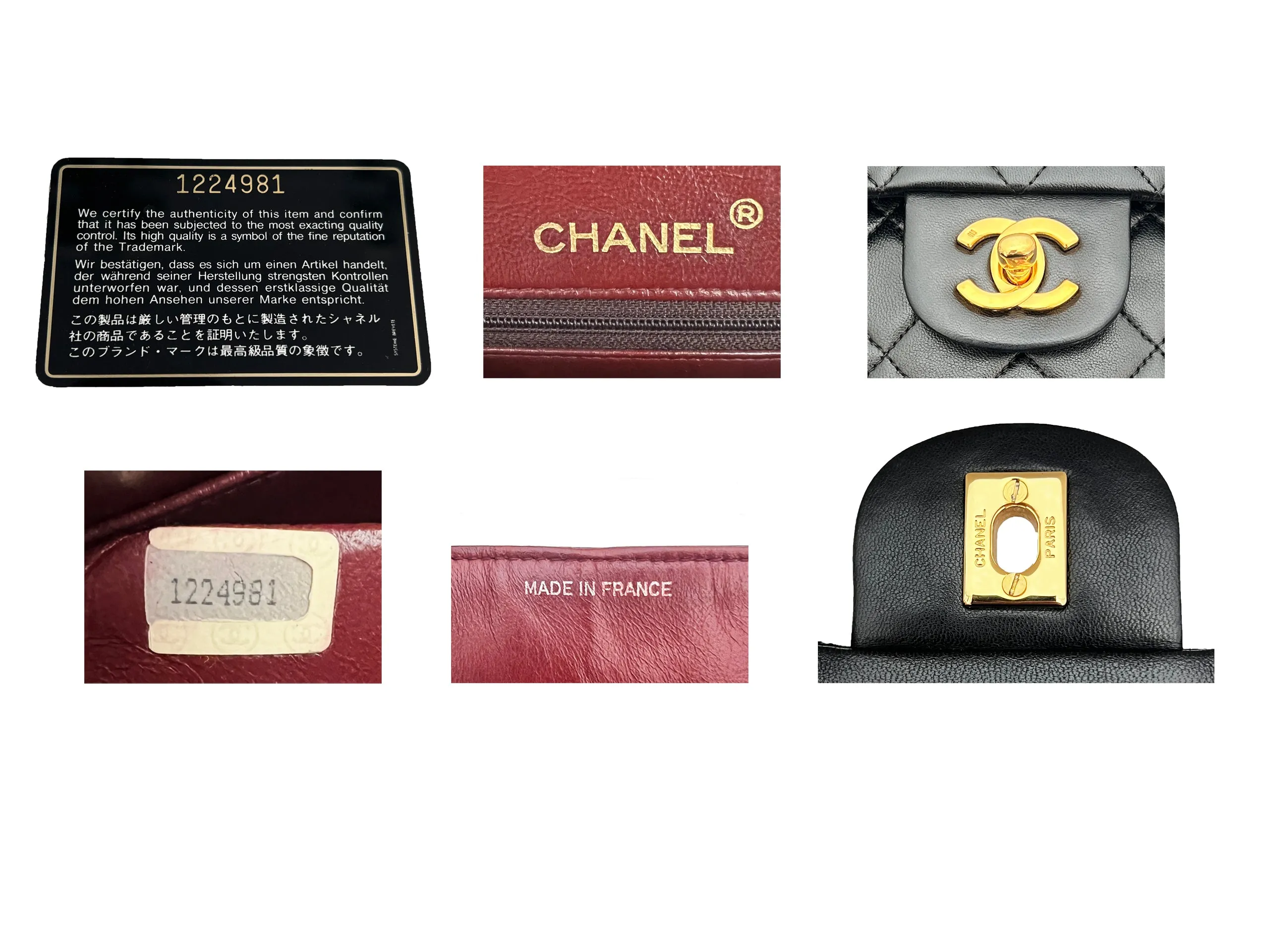 Chanel Vintage Black Lambskin Large Classic Double Flap