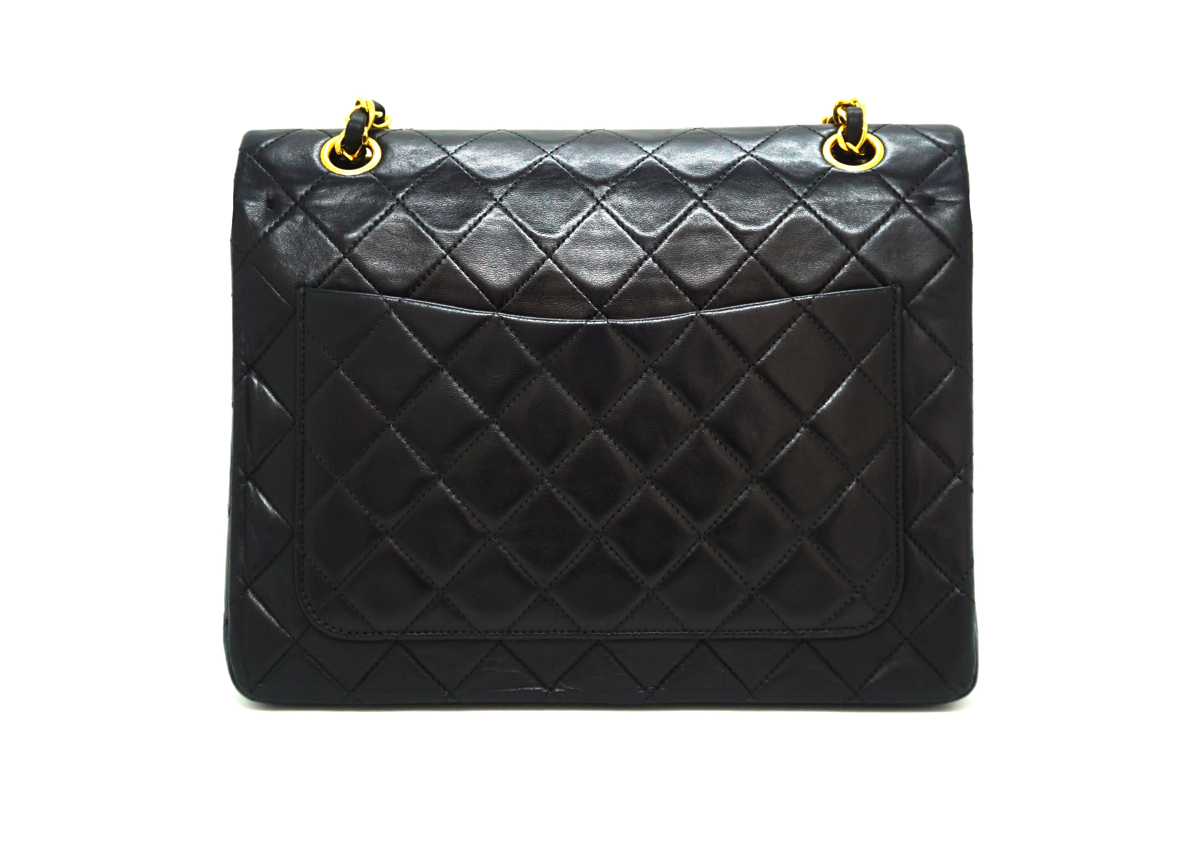 Chanel Vintage Black Lambskin Large Classic Double Flap