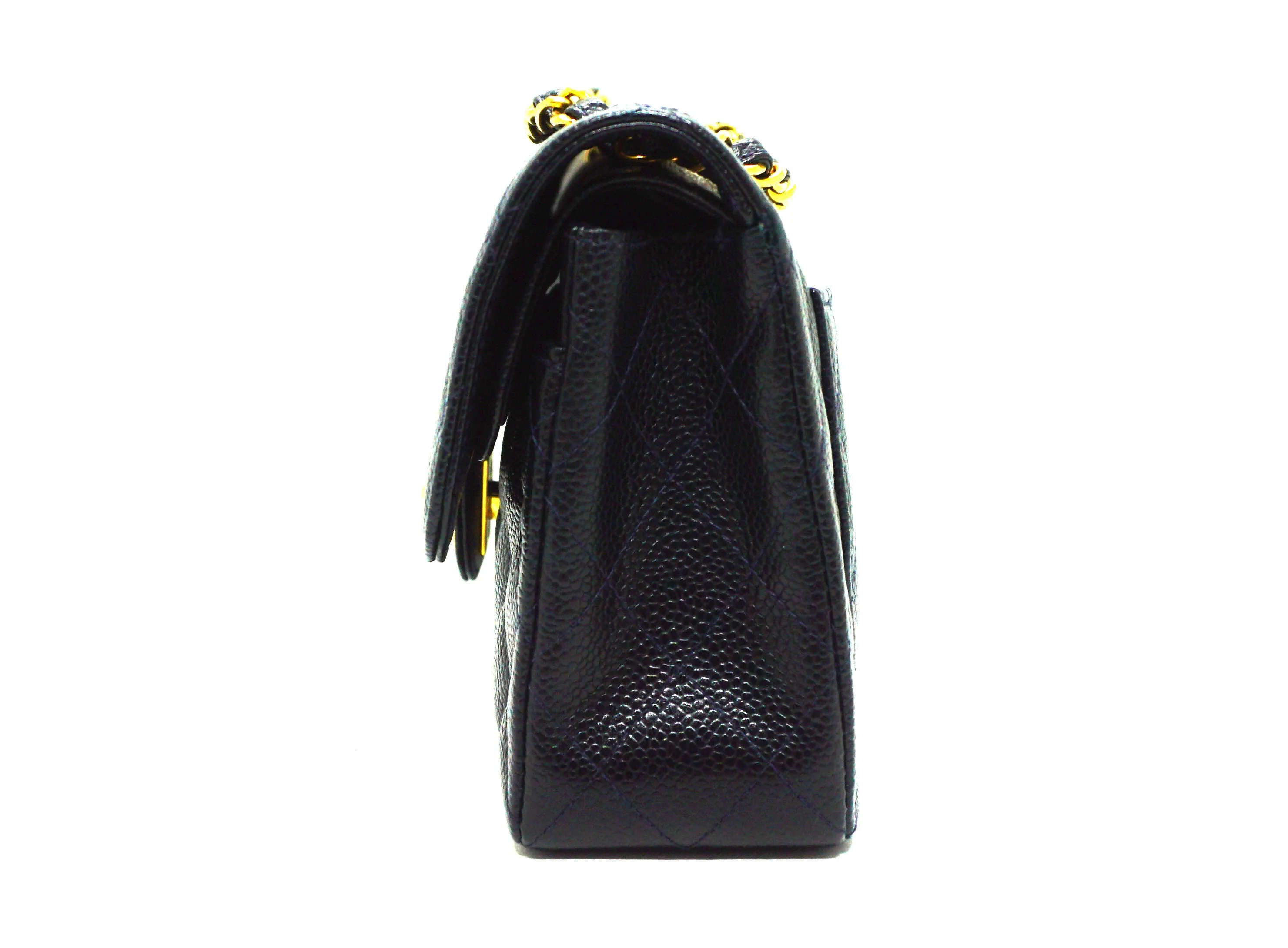 Chanel Vintage Navy Caviar Small Classic Double Flap Bag