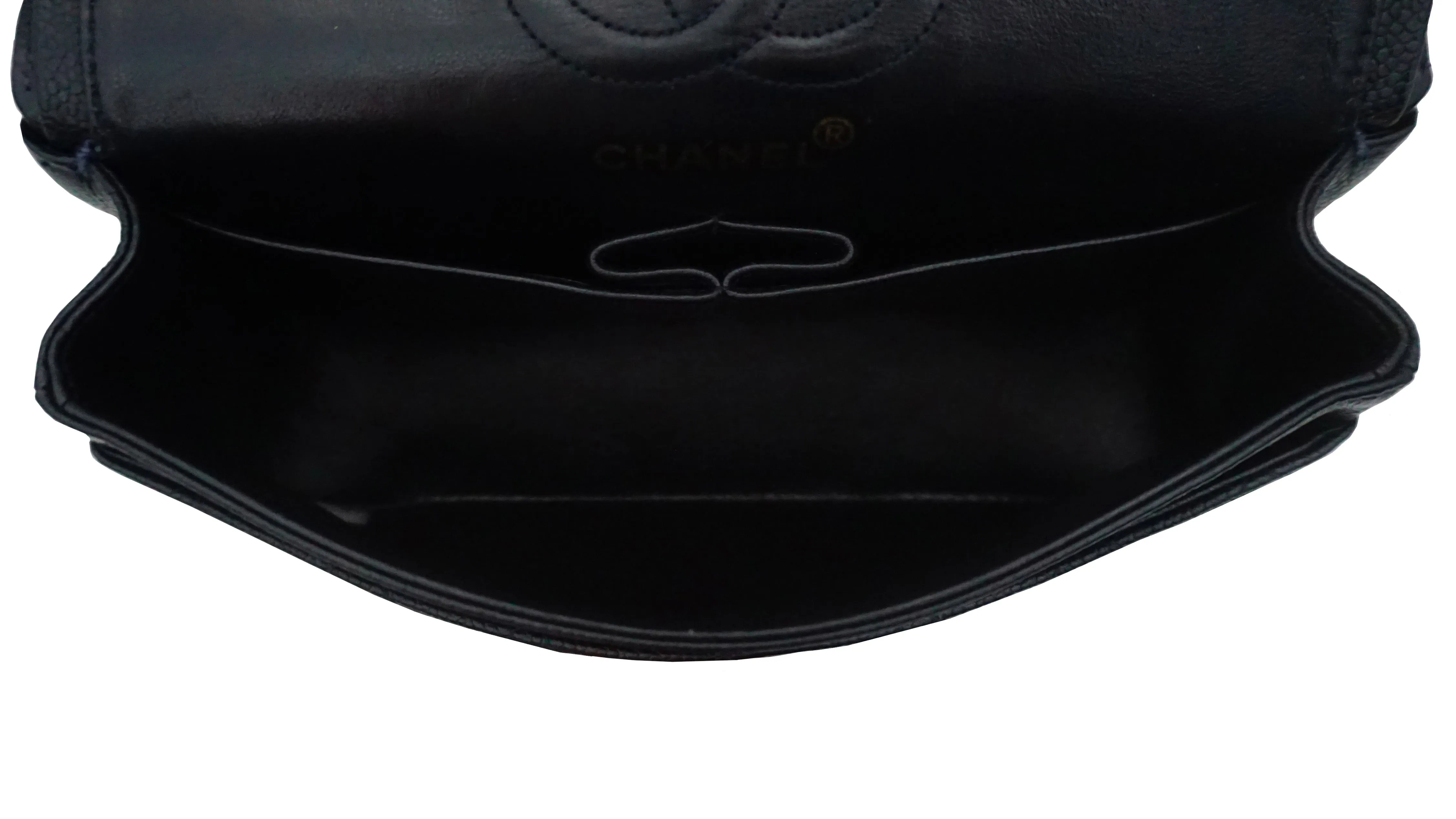 Chanel Vintage Navy Caviar Small Classic Double Flap Bag
