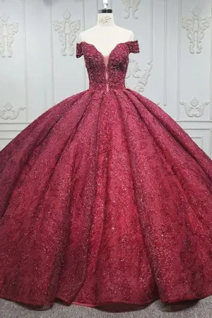 Charming Burgundy Sweetheart Party Dresses Sleeveless Pleated Ball Gown
