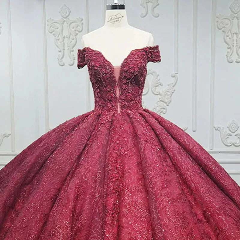 Charming Burgundy Sweetheart Party Dresses Sleeveless Pleated Ball Gown