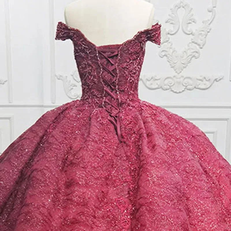 Charming Burgundy Sweetheart Party Dresses Sleeveless Pleated Ball Gown