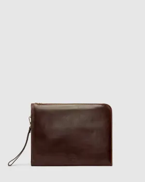 Charta Brown - Leather Document Holder 13" laptop