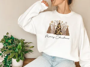 Cheetah Buffalo Plaid Merry Christmas Sweater